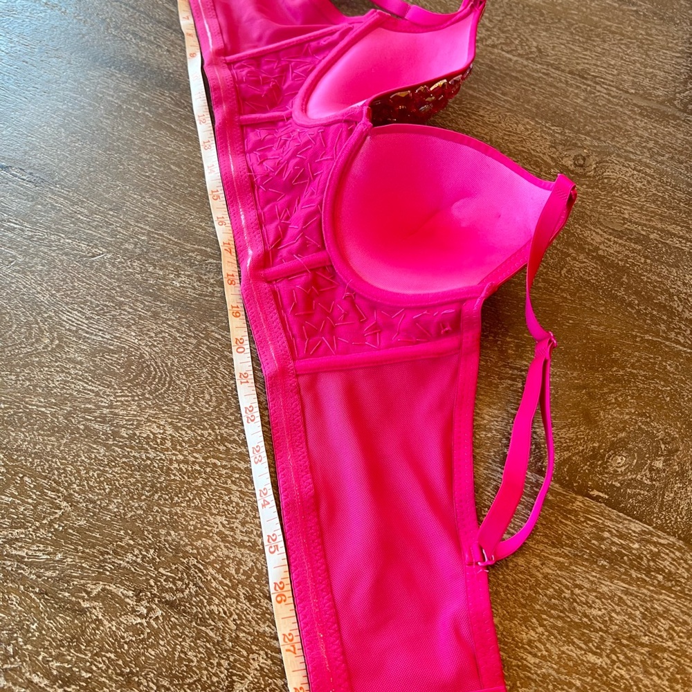 Pink Embellished Women's Bra - Picture 7 of 11